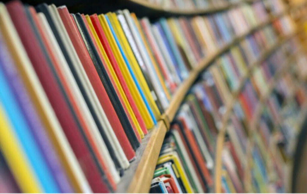 School library bookshelves