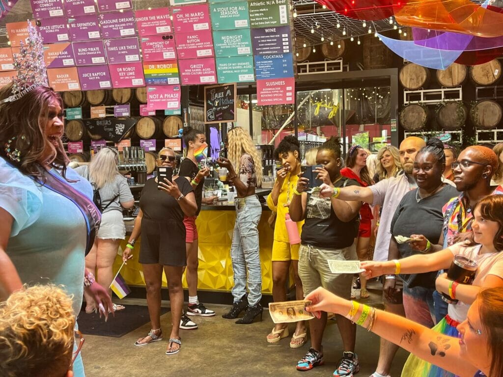 Daroneshia Duncan-Boyd performs as Daroneshia D'Nae Starr at Pride Drag Brunch at Monday Night Brewery in Birmingham | GLAAD Daroneshia Duncan-Boyd performs as Daroneshia D'Nae Starr at Pride Drag Brunch at Monday Night Brewery in Birmingham