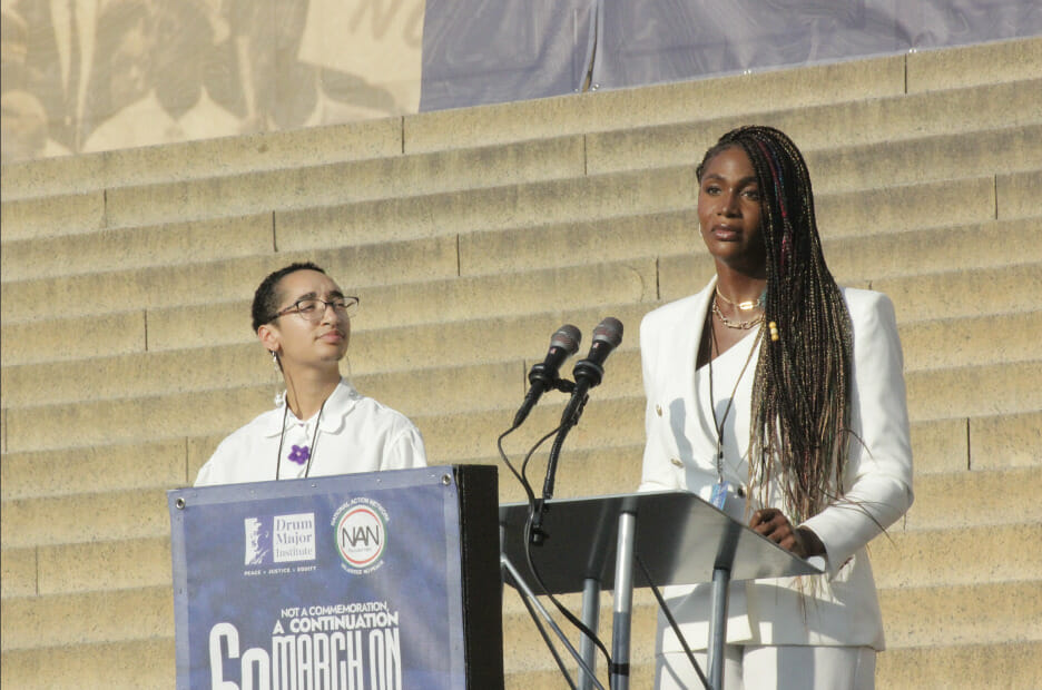 60th-march-on-wa-Picture3 | GLAAD Hope Giselle stands and speaks with Ollie Henry at the 60th March on Washington