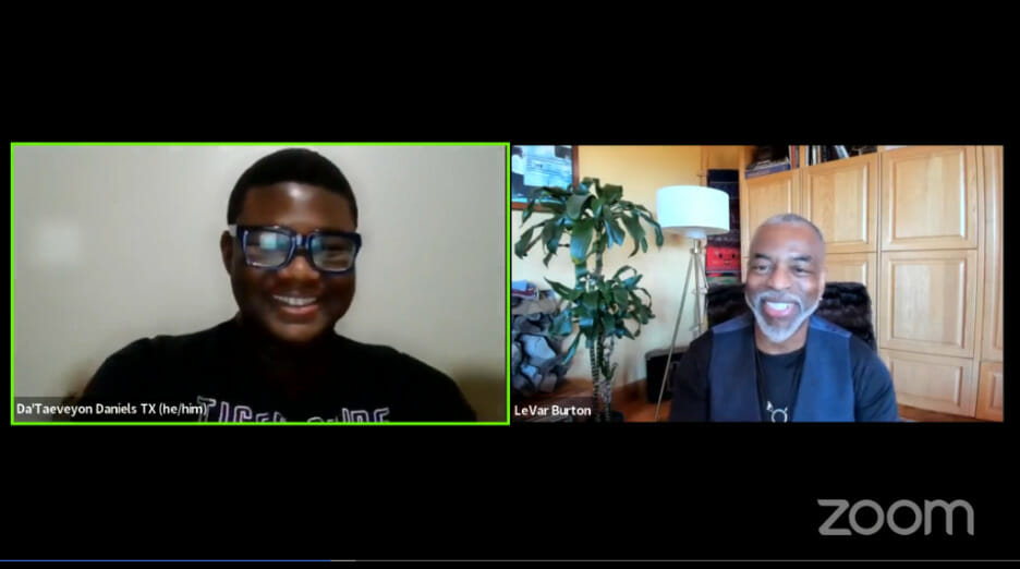Da’Taeveyon Daniels and LeVar Burton in conversation for Banned Books Week