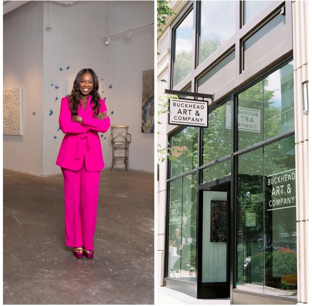 Karimah McFarlane, owner of Buckhead Art & Company stands inside the contemporary art gallery | GLAAD Karimah McFarlane, owner of Buckhead Art & Company stands inside the contemporary art gallery