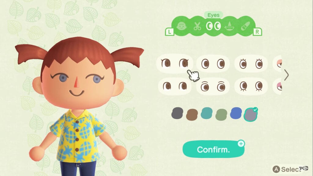 Animal Crossing: New Horizons customization page