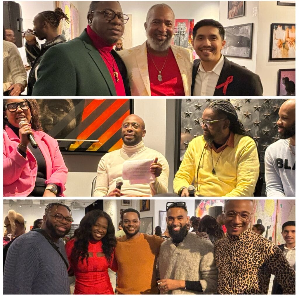 Attendees and panelists gather for the Emory COMPASS/Gilead Sciences COMPASS Initiative World AIDS Day event at Buckhead Art & Company in Atlanta on December 1, 2023.