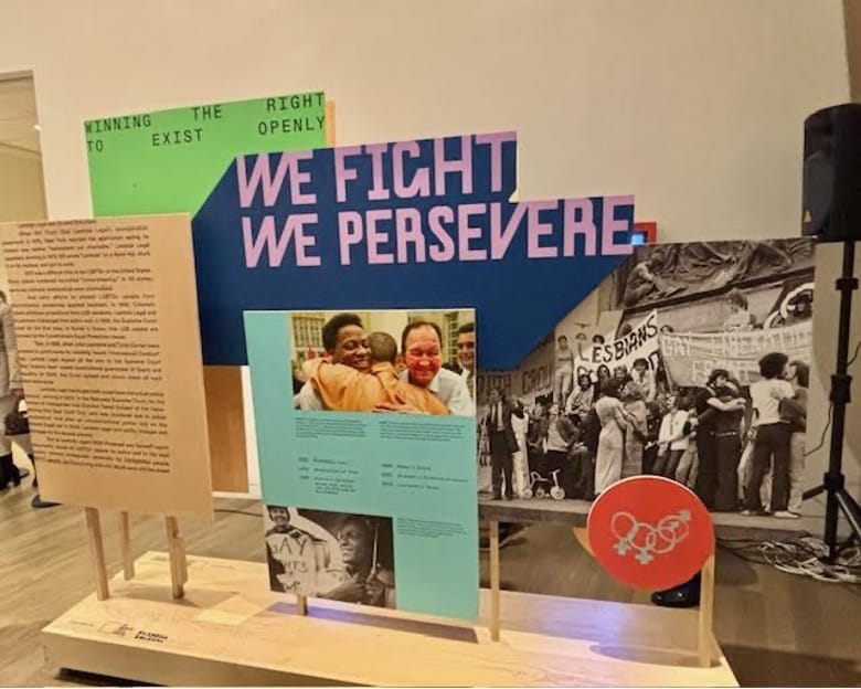 The entrance of the Queer Justice exhibit on display at The National Center for Civil and Human Rights in Atlanta through February 16, 2024. (Photo: Darian Aaron)