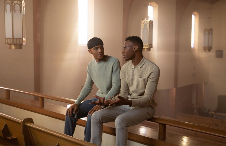 Nicholas Ashe (left) and director Michael Donte (right) on the set of The Spirit God Gave Us. | GLAAD Nicholas Ashe (left) and director Michael Donte (right) on the set of The Spirit God Gave Us.