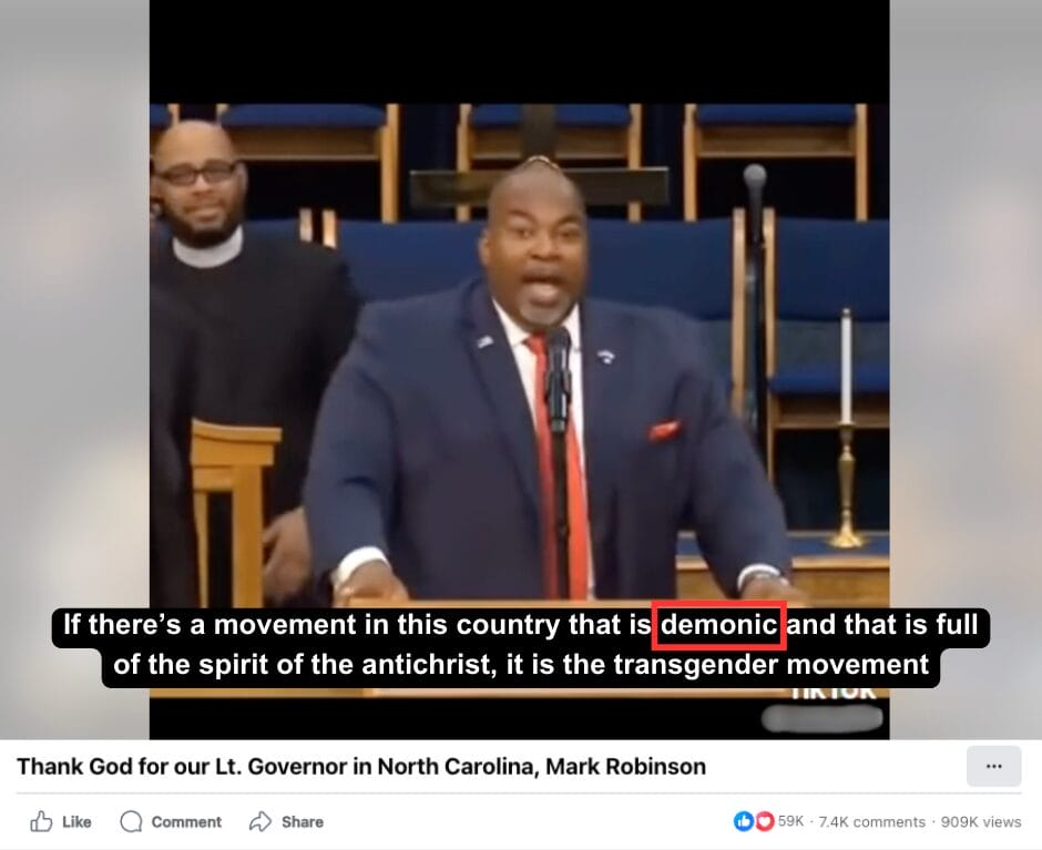 “If there’s a movement in this country that is demonic and that is full of the spirit of the antichrist, it is the transgender movement,” an anti-LGBTQ commentator proclaims in a Facebook video (April 4, 2022) | GLAAD “If there’s a movement in this country that is demonic and that is full of the spirit of the antichrist, it is the transgender movement,” an anti-LGBTQ commentator proclaims in a Facebook video (April 4, 2022)