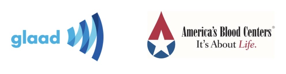 GLAAD and Americas Blood Centers logos
