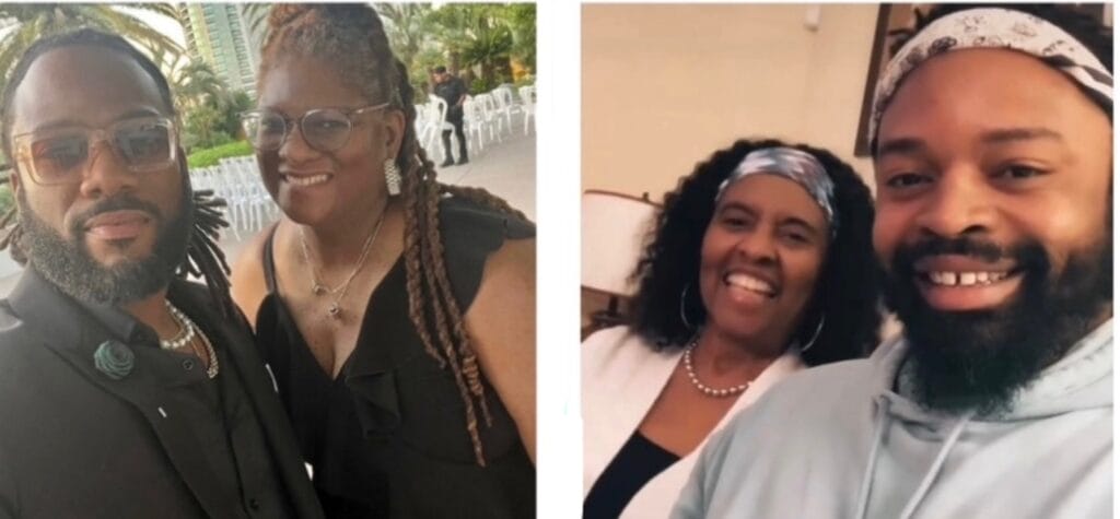 Phillip Williams (left) with his mother Monica Jennings and Corey Perkins (right) with his mother Patrice Manning. (Images: Instagram)