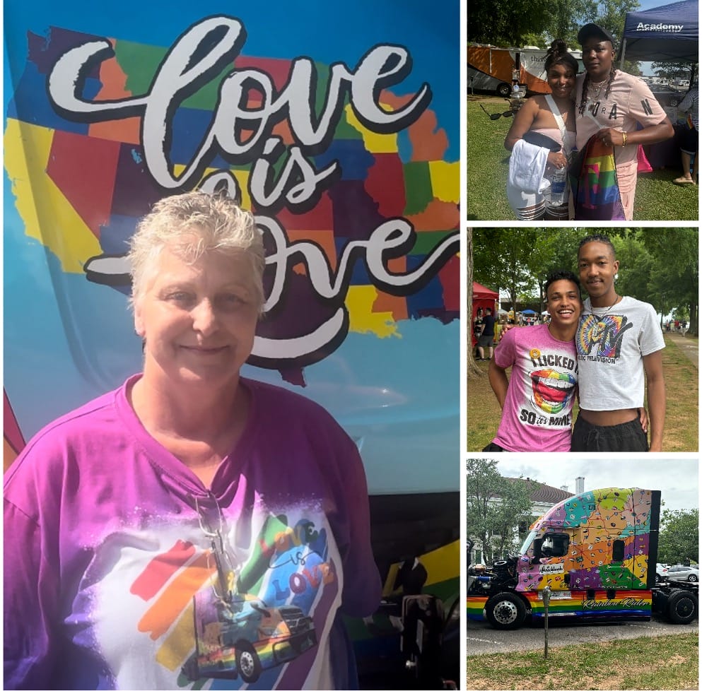 From L to R: Shelle Lichti, Laura Stanback & Krystal Crittenden, Riley & Zack, and the Rainbow Rider truck pictured at Renaissance City Pride. | GLAAD From L to R: Shelle Lichti, Laura Stanback & Krystal Crittenden, Riley & Zack, and the Rainbow Rider truck pictured at Renaissance City Pride.