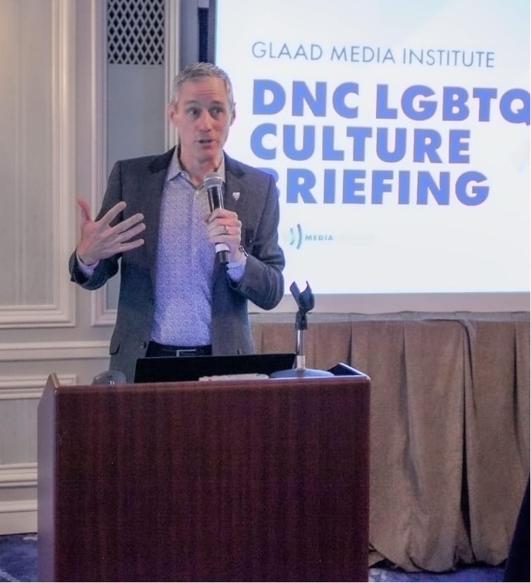 GLAAD Media Institute Vice President Ross Murray takes the audience through the findings from the 2024 Accelerating Acceptance Report. | GLAAD GLAAD Media Institute Vice President Ross Murray takes the audience through the findings from the 2024 Accelerating Acceptance Report.