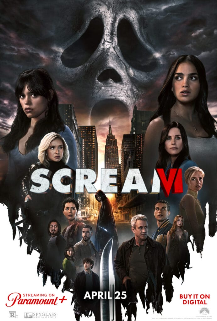 Key art for Scream VI, streaming on Paramount+, 2023. Photo Cr: Paramount+ | GLAAD Key art for Scream VI, streaming on Paramount+, 2023. Photo Cr: Paramount+
