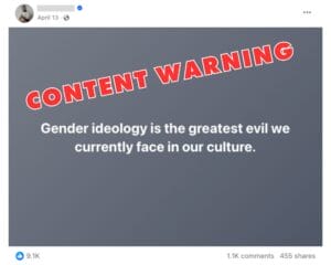 Gender Ideology - Screenshot, Facebook | GLAAD Gender ideology - Screenshot, Facebook