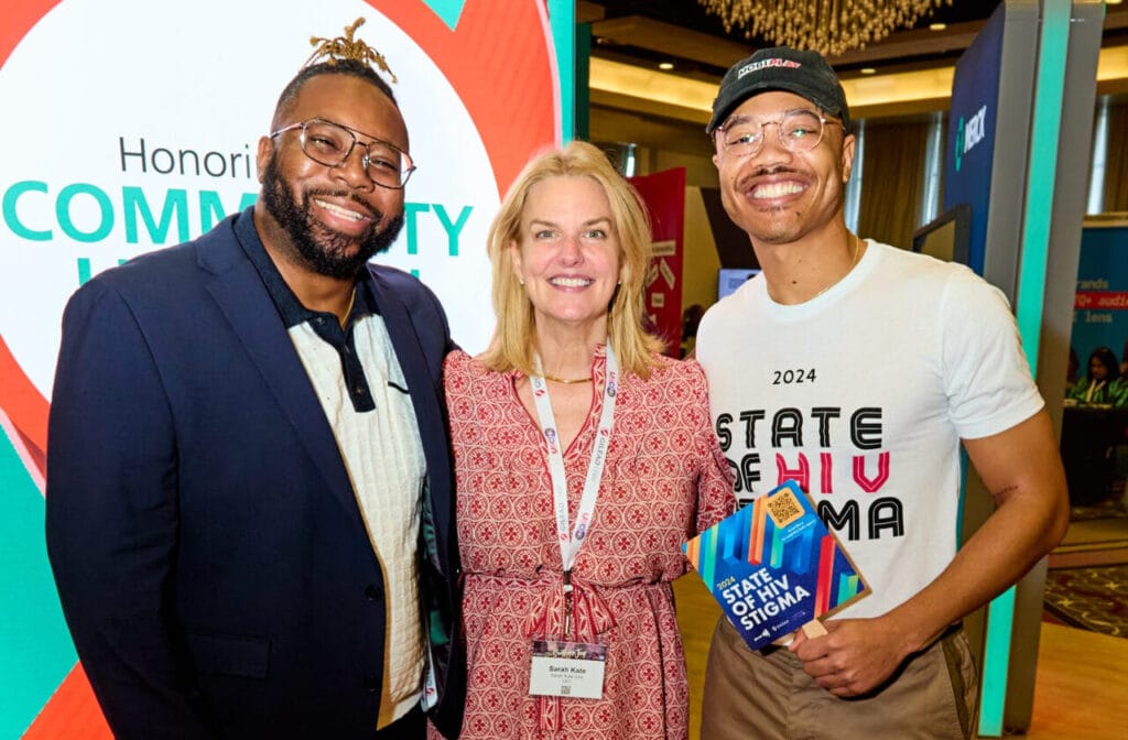 GLAAD Sr. Director of Communities of Color & Media DaShawn Usher, CEO & President of GLAAD Sara Kate Ellis, and GLAAD Associate Director of Communities of Color & Media Julian J. Walker