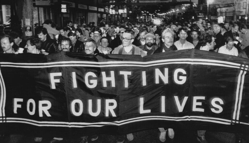 An AIDS protest on 01151984 | GLAAD