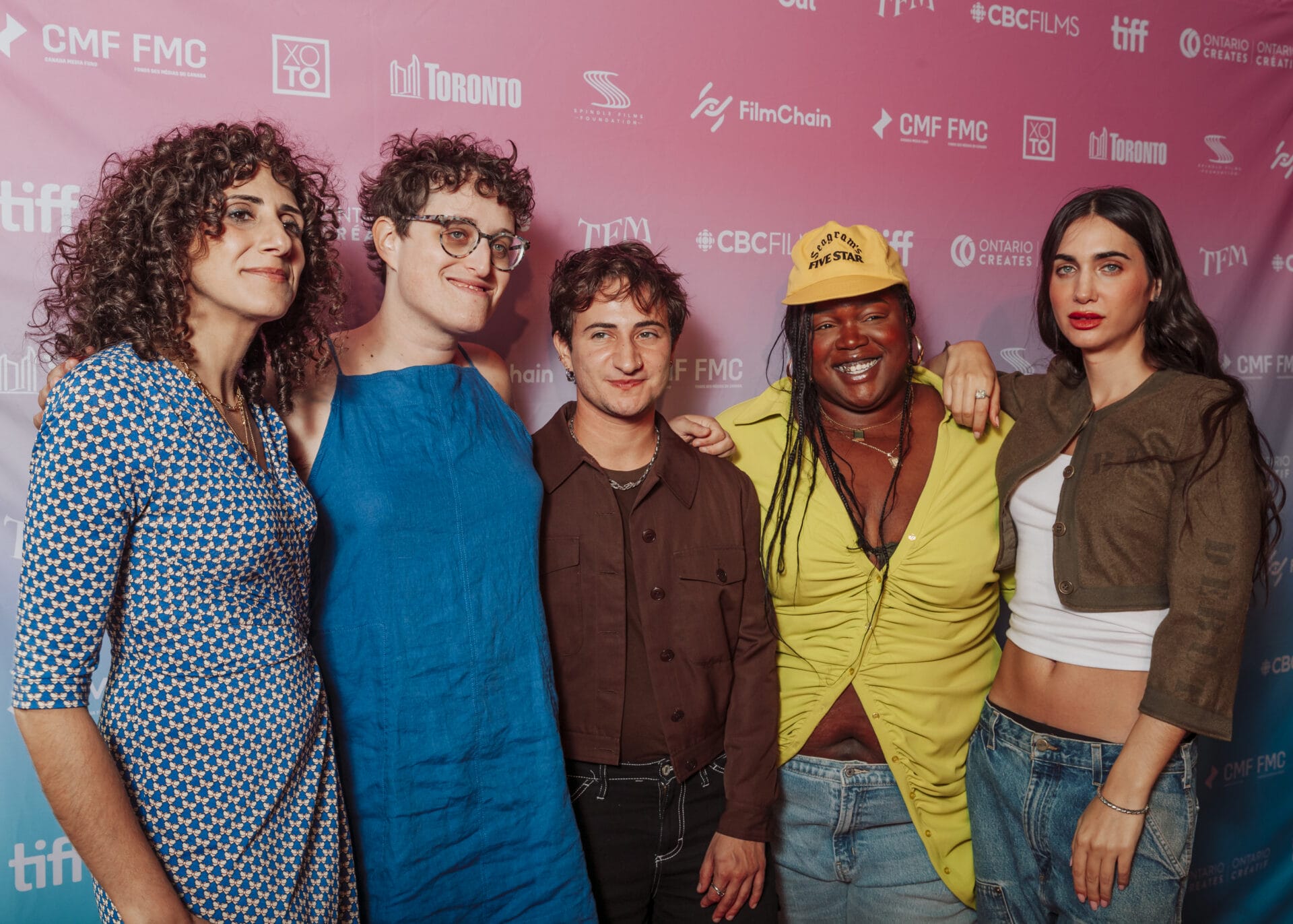Founders of the Trans Film Summit Gabrielle Zilkha (far left) and Luis De Fillippis (far right) with the 2024 jurors: Jane Schoenbrun, Luca Intilli, Sasha Leigh Henry) (Photo credit: Wynne Neilly) | GLAAD