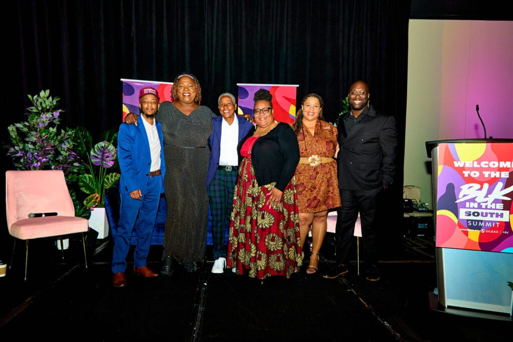 IMG_8162 | GLAAD Tori Cooper from the Human Rights Campaign Foundation, S. Mandisa Moore O'Neal of the Center for HIV Law and Policy, Alex Santiago of Destination Tomorrow, Reggie Smith of The Reggie and Donna Smith Foundation, and A. Toni Young from the Community Education Group - Courtesy of Johnathan Parham