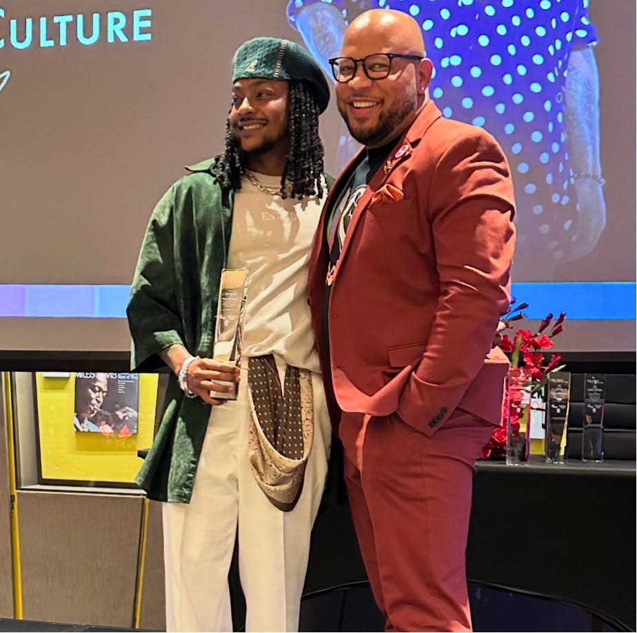 Transgender recording artist and Pioneer of Culture Award recipient 2AM Ricky poses with The Trans Life Awards President and CEO Dewayne Queen at the awards ceremony in Atlanta, GA, on August 31, 2024. | GLAAD Transgender recording artist and Pioneer of Culture Award recipient 2AM Ricky poses with The Trans Life Awards President and CEO Dewayne Queen at the awards ceremony in Atlanta, GA, on August 31, 2024.