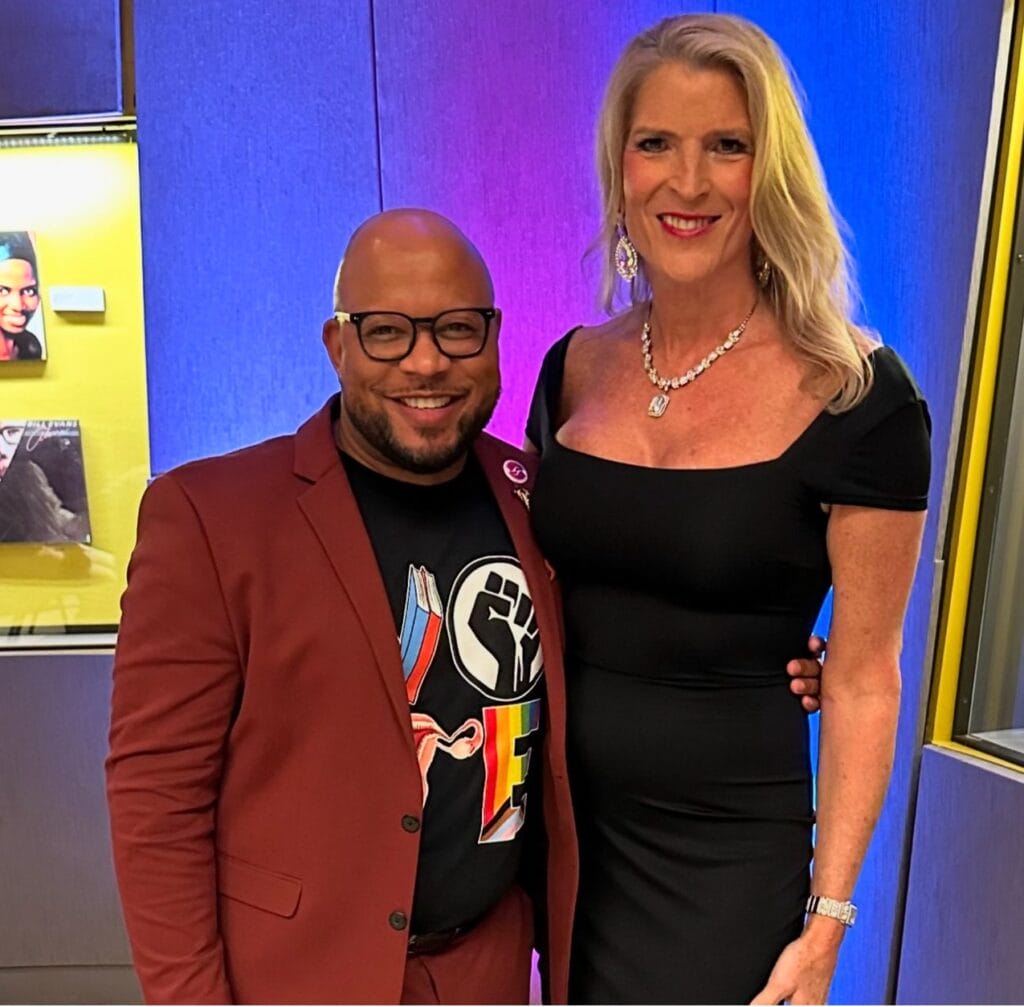 The Dee Dee Chamblee Lifetime Achievement Award recipient Gabrielle Claiborne poses with The Trans Life Awards President and CEO Dewayne Queen at the awards ceremony in Atlanta, GA, on August 31, 2024. | GLAAD The Dee Dee Chamblee Lifetime Achievement Award recipient Gabrielle Claiborne poses with The Trans Life Awards President and CEO Dewayne Queen at the awards ceremony in Atlanta, GA, on August 31, 2024.