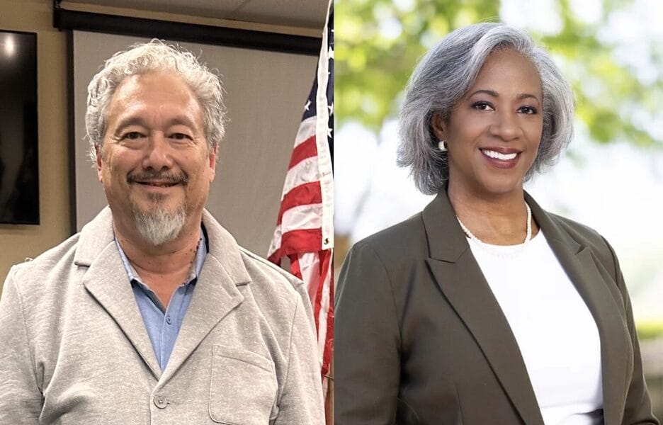 Former advisor to Moms for Liberty’s Clark County chapter Tim Underwood, left, is running against University of Nevada, Reno Diversity, Equity & Inclusion Committee chair Tricia Braxton. | GLAAD Former advisor to Moms for Liberty’s Clark County chapter Tim Underwood, left, is running against University of Nevada, Reno Diversity, Equity & Inclusion Committee chair Tricia Braxton.
