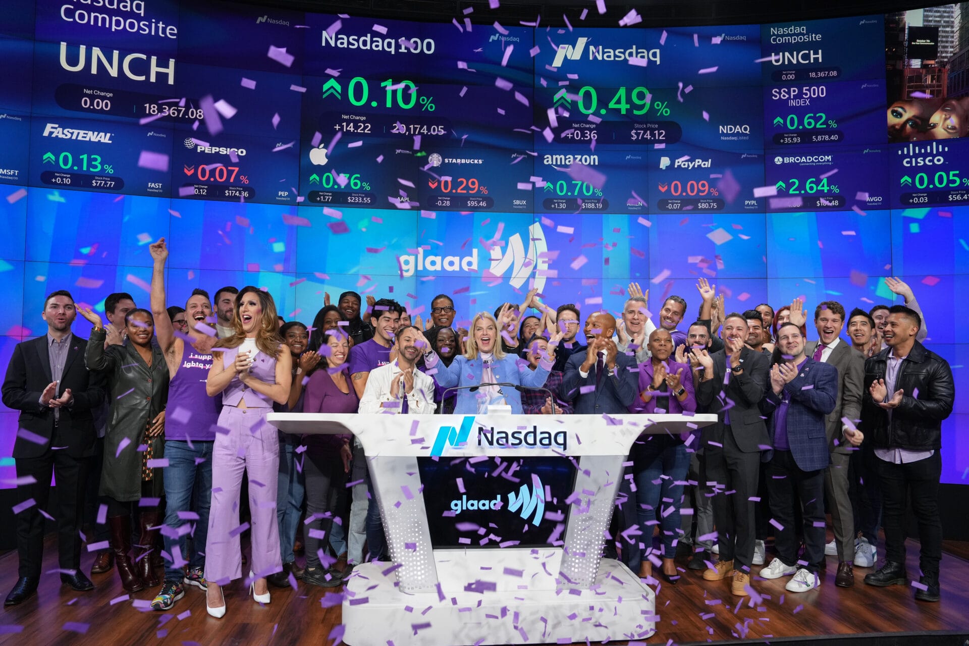 GLAAD Rings Nasdaq Stock Market Opening Bell to Kick Off #SpiritDay | GLAAD