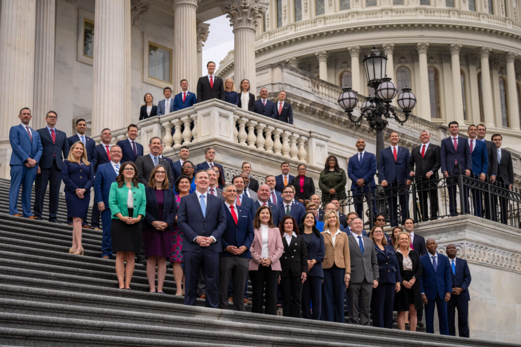 House Member-Elect Class Poses For Group Photo On US Capitol Steps