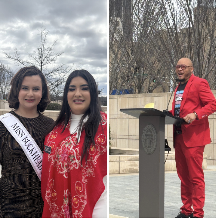 Transgender advocates Bella Bautista, Aubri Escalera (left), and Dr. Elijah Nicholas were featured speakers during the “Pride To The Capitol” rally at Liberty Plaza in downtown Atlanta on March 4, 2025. | GLAAD Transgender advocates Bella Bautista, Aubri Escalera (left), and Dr. Elijah Nicholas were featured speakers during the “Pride To The Capitol” rally at Liberty Plaza in downtown Atlanta on March 4, 2025.