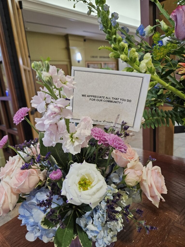 One of several flower arrangements delivered by community members and businesses to show support for Fairhope Public Library. | GLAAD One of several flower arrangements delivered by community members and businesses to show support for Fairhope Public Library.