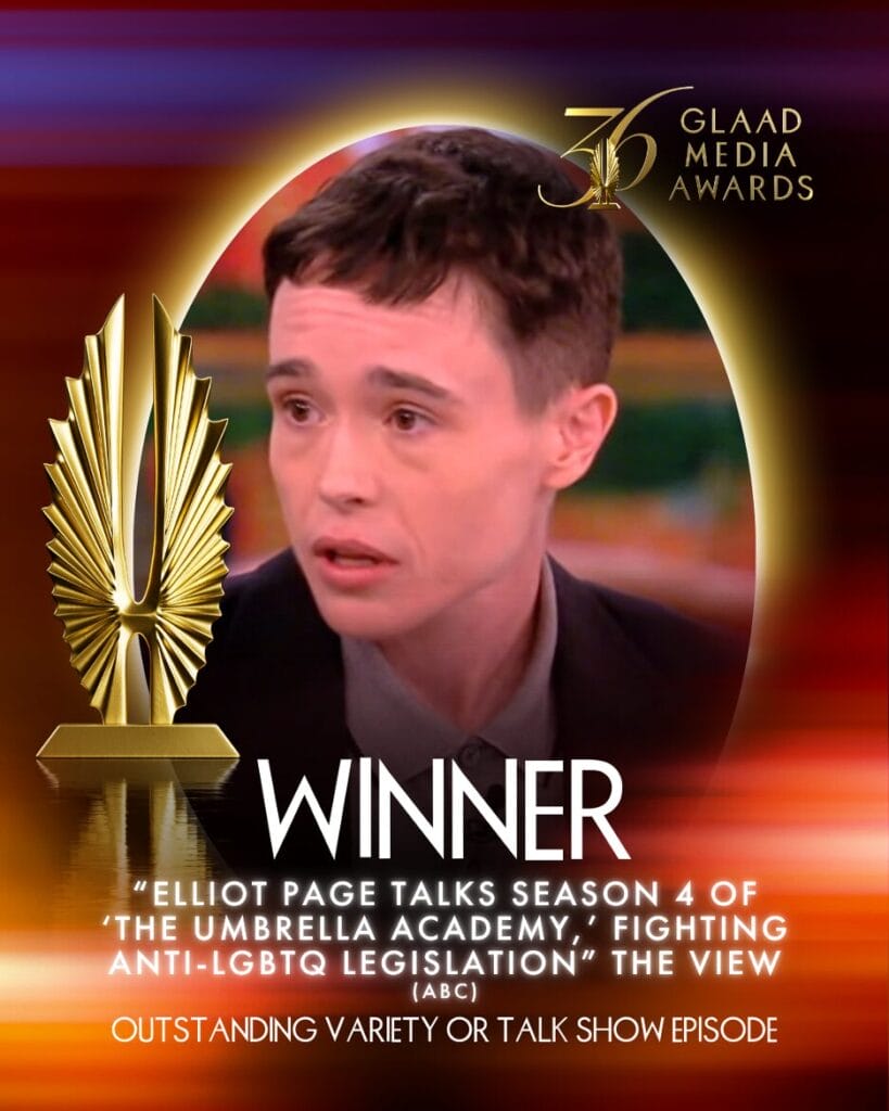 36th GLAAD Media Awards Winner - ABC The View with Eliot Page | GLAAD 36th GLAAD Media Awards Winner - ABC The View with Eliot Page