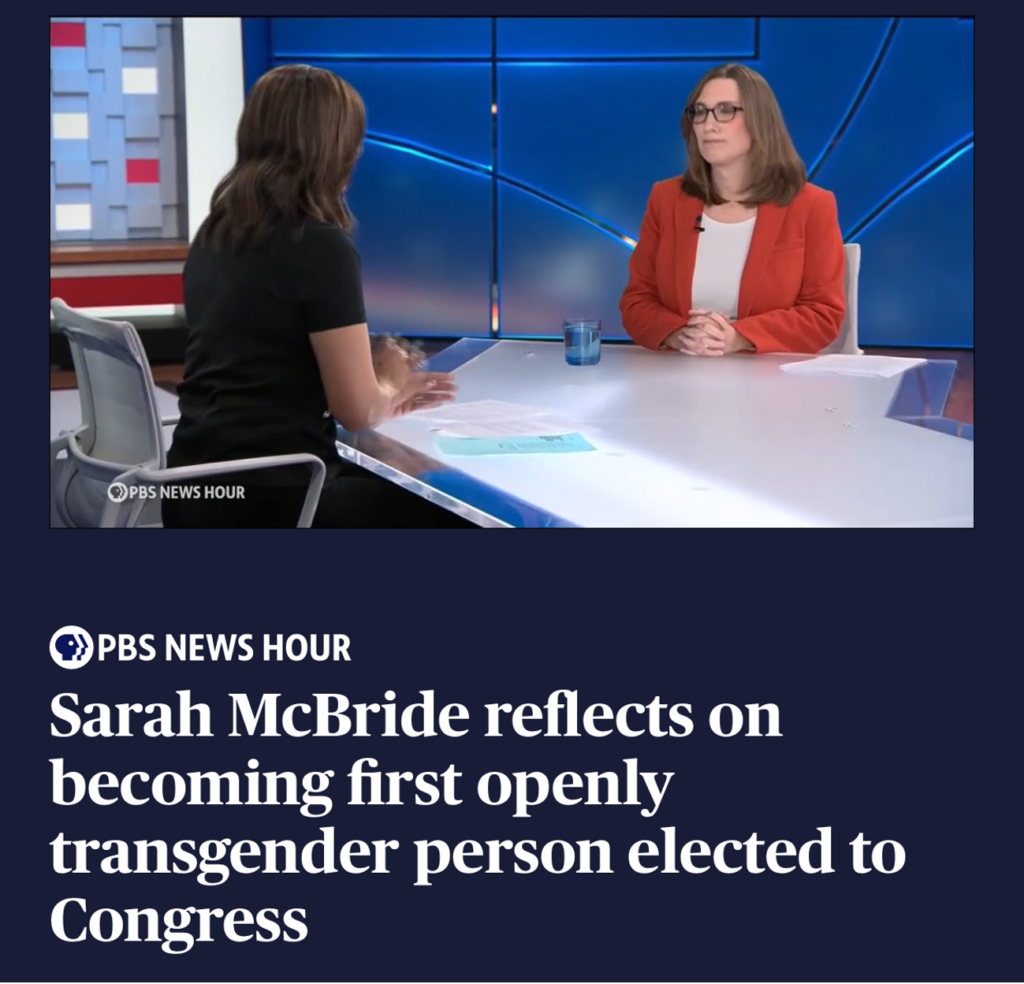 PBS News Hour - Sarah McBride first openly transgender person elected to Congress | GLAAD PBS News Hour - Sarah McBride first openly transgender person elected to Congress