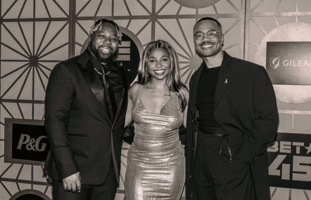 BET "Black + Iconic" Soirée at Andrew W. Mellon Auditorium on May 24, 2025 in Washington, DC. (Photo by Jonathan Parham, JElijahPhotos) - Communities of Color and Media Team: Senior Director, DaShawn Usher, Junior Associate, Tymia Ballard, and Associate Director, Julian J. Walker | GLAAD