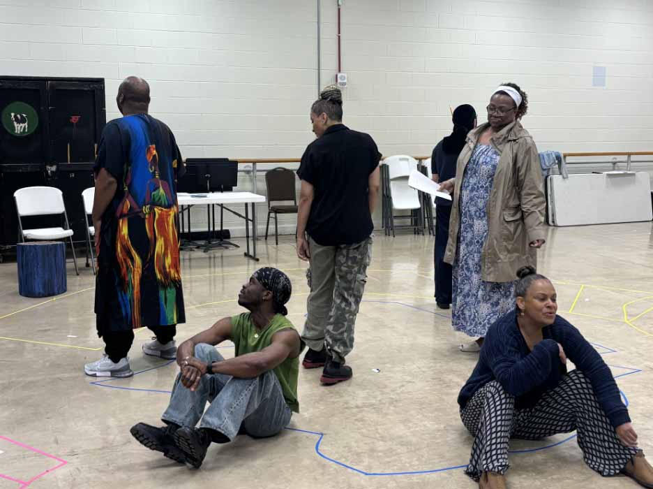 The cast of KUDZU CALLING in rehearsal at the Alabama Shakespeare Festival