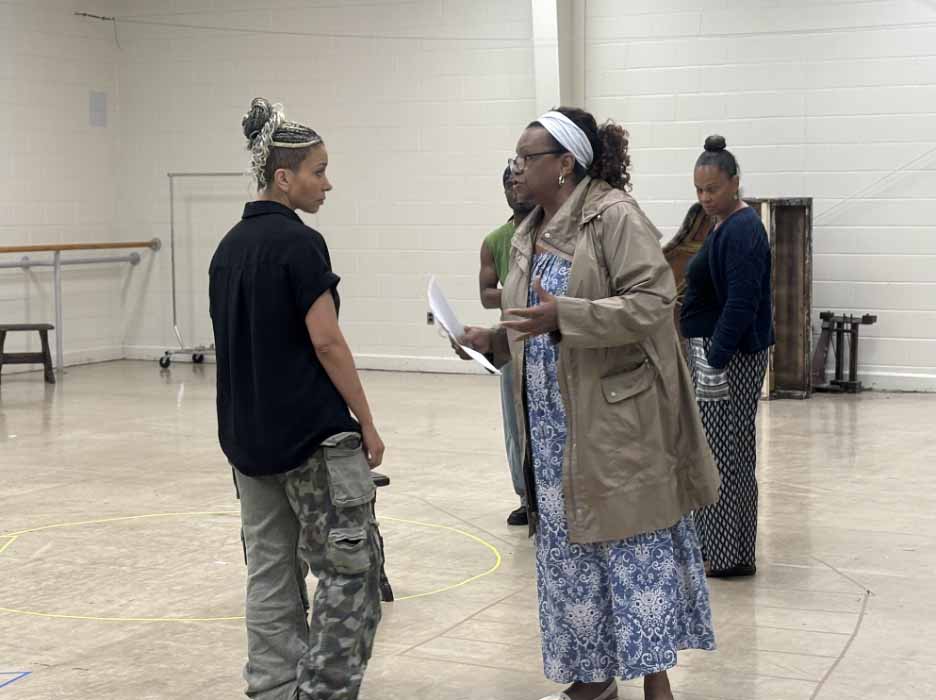 Actors Kanoa Sims and Aisha deHaas rehearse a scene from KUDZU CALLING at the Alabama Shakespeare Festival. | GLAAD Actors Kanoa Sims and Aisha deHaas rehearse a scene from KUDZU CALLING at the Alabama Shakespeare Festival.
