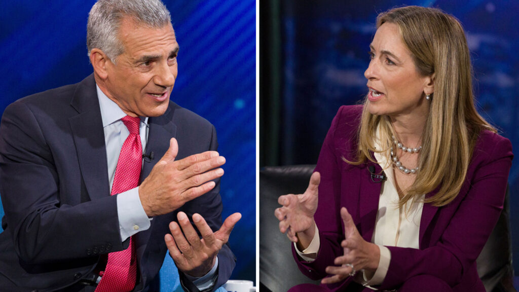 Former Assemblyman Jack Ciattarelli (left), and Rep. Mikie Sherrill (right).