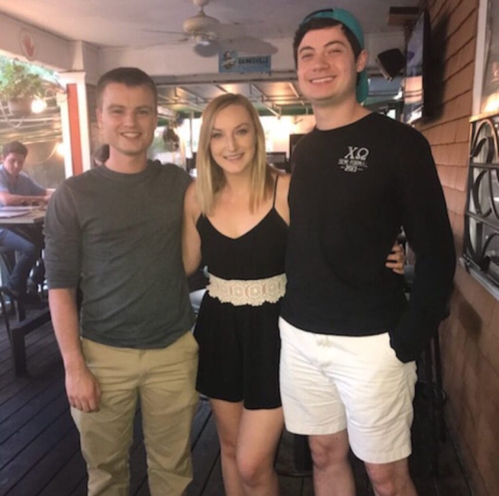 Bryan with his college friends, Lee and Grayson | GLAAD Bryan with his college friends, Lee and Grayson