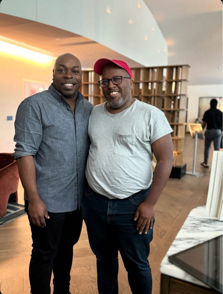 GLAAD’s Director of Local News U.S. South, Darian Aaron, with playwright Michael R. Jackson in Atlanta. | GLAAD GLAAD’s Director of Local News U.S. South, Darian Aaron, with playwright Michael R. Jackson in Atlanta.